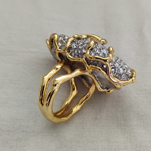 Alexis Bittar Solanales Large Crystal Pavé Geode Ring Size 7 - Picture 9 of 10